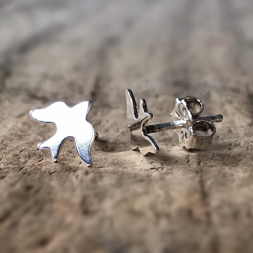 Sterling Silver Bird Earrings - Picture 2 of 3